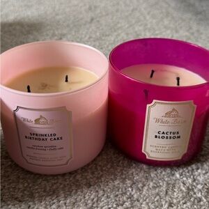 White Barn Sprinkled Birthday Cake & Cactus Blossom 3-Wick Candles